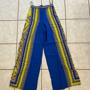 NWT Vibrant Blue and Yellow Women's Jumpsuit